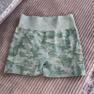 SHEIN Green Camo Athletic Shorts